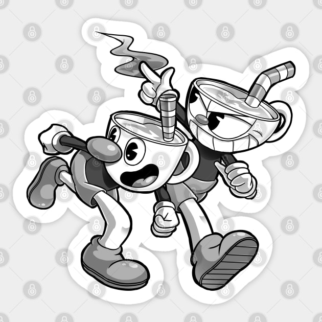 Cuphead and Mugman Sticker by Despuntater